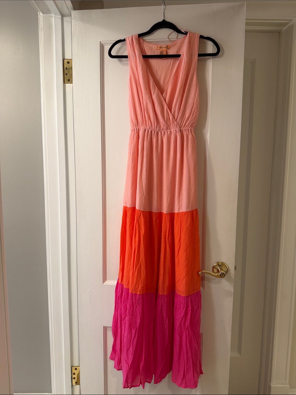 Flying Tomato Pink and Black Detail Maxi Dress